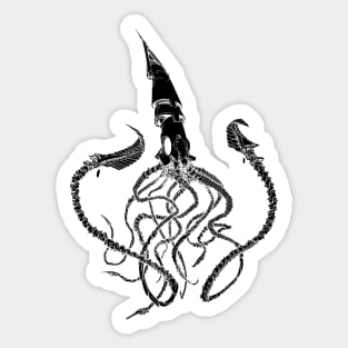 MechaSquid (Black Shape) Sticker